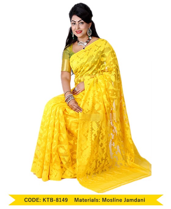 Moslin Jamdani Saree (KTB-8149)