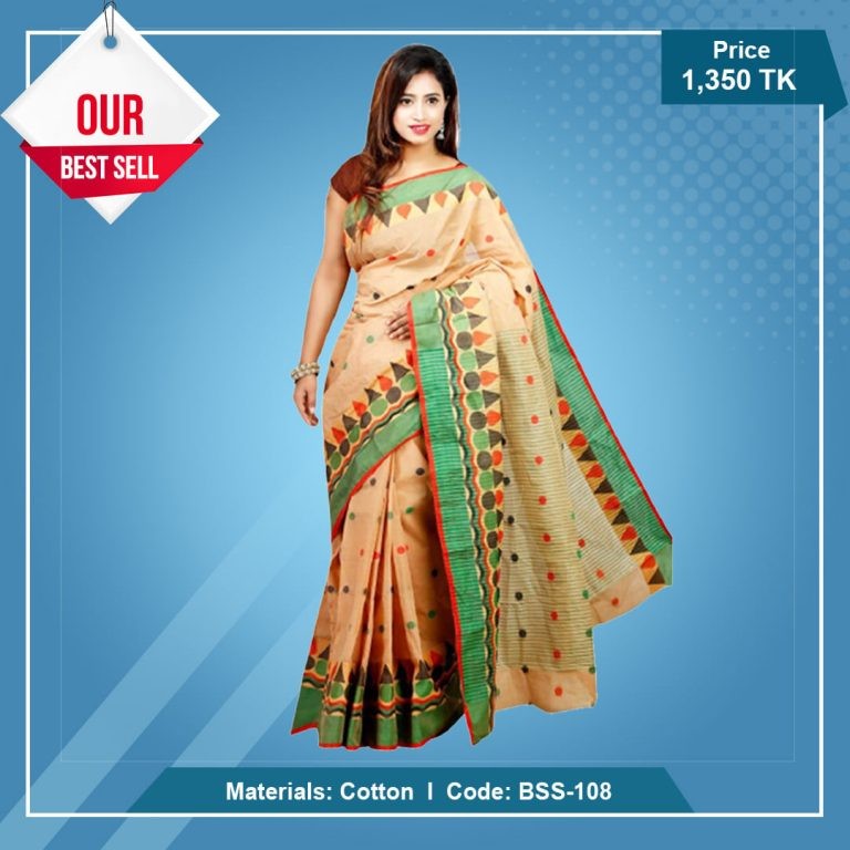 Tangail Pure Cotton Saree (BSS-108)